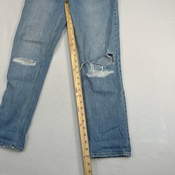 H&M Conscious Straight Leg Button Fly Jeans Womens Size 6 Light Wash Mid Rise - Picture 9 of 14